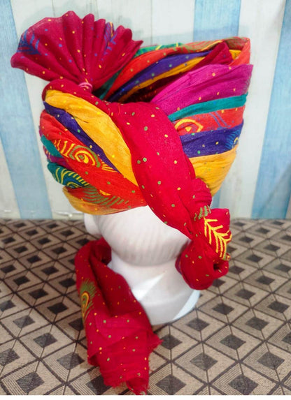 Traditional Rajasthani Groom Turban, Multicolor Wedding Pagdi, Ethnic Men's Headwear,Rajasthani Pagdi