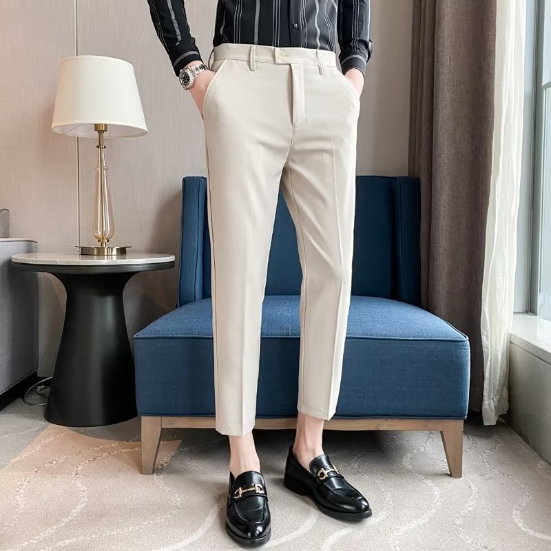 Business Mens Casual Straight-leg Suit Pants