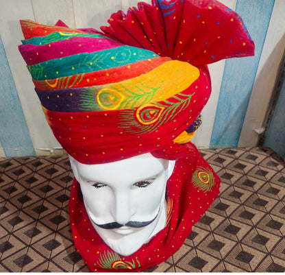 Traditional Rajasthani Groom Turban, Multicolor Wedding Pagdi, Ethnic Men's Headwear,Rajasthani Pagdi