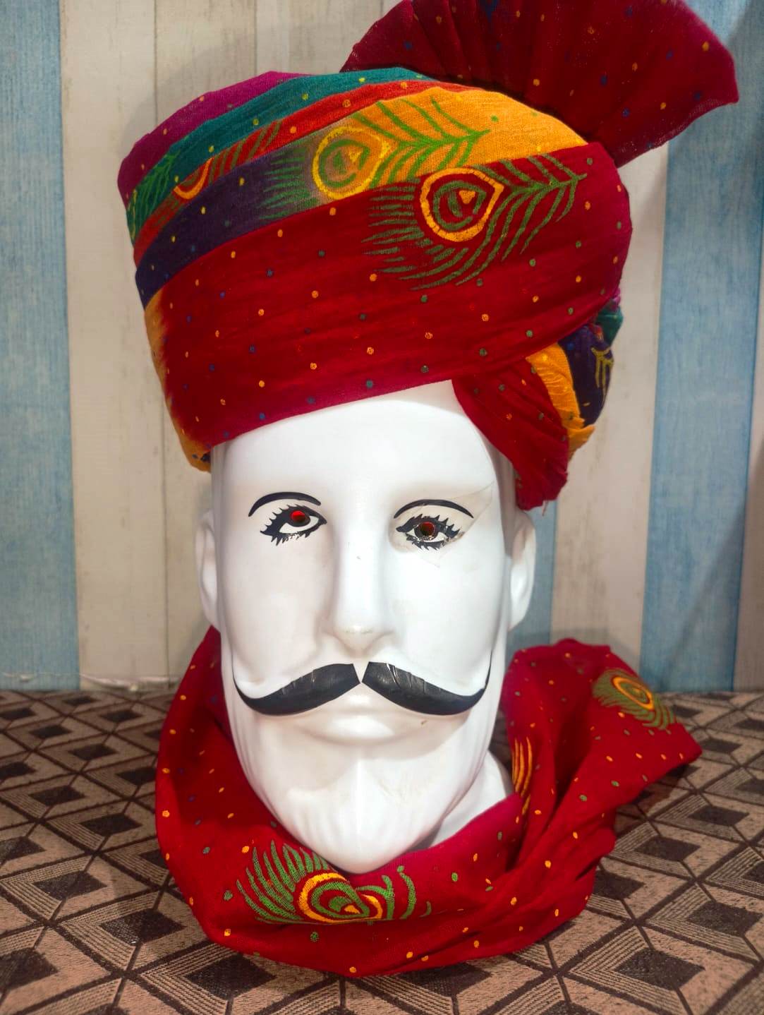 Traditional Rajasthani Groom Turban, Multicolor Wedding Pagdi, Ethnic Men's Headwear,Rajasthani Pagdi