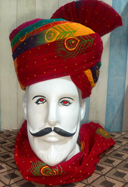 Traditional Rajasthani Groom Turban, Multicolor Wedding Pagdi, Ethnic Men's Headwear,Rajasthani Pagdi
