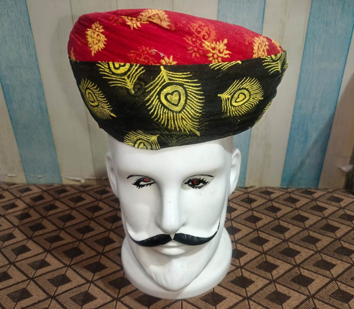Rajasthani designing Pagdi,Rajasthani Safa Turban, Traditional Indian Groom Headwear, Royal Wedding Pagdi