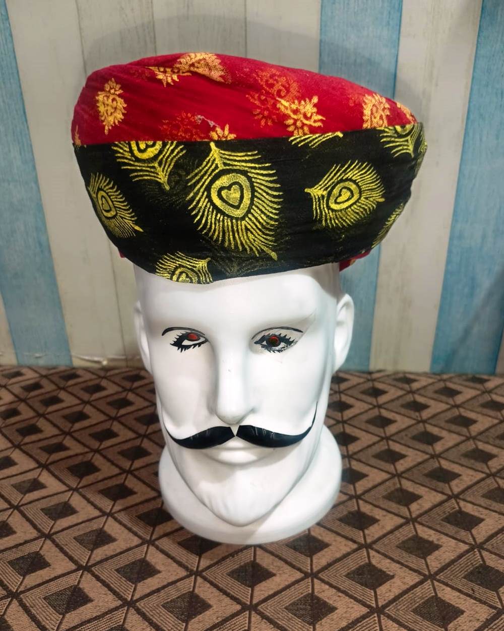 Rajasthani designing Pagdi,Rajasthani Safa Turban, Traditional Indian Groom Headwear, Royal Wedding Pagdi