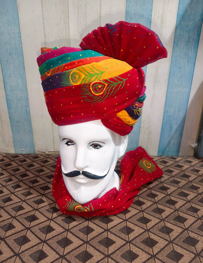 Traditional Rajasthani Groom Turban, Multicolor Wedding Pagdi, Ethnic Men's Headwear,Rajasthani Pagdi